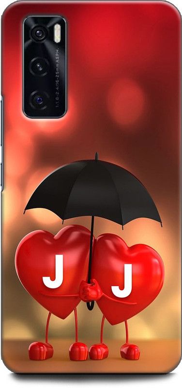 KEYCENT Back Cover for Vivo V20 SE, V2022 J J, J LOVES J, J NAME, LETTER, ALPHABET, JJ LOVE, HART, BLUE  (Multicolor, Pack of: 1)