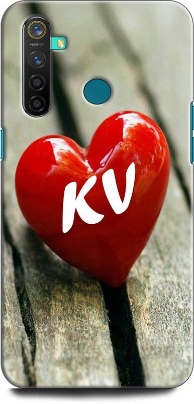 INDICRAFT Back Cover for Realme Narzo 10, RMX2040 K V, K LOVES V, NAME, LETTER, ALPHABET, KV LOVE, HART, BLUE  (Multicolor, Shock Proof, Pack of: 1)