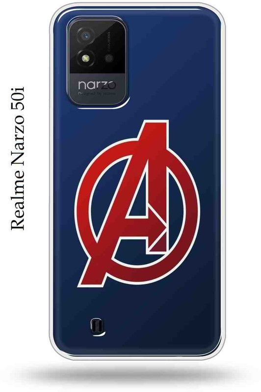 Jaipur Print Hub Back Cover for Realme Narzo 50i  (Blue, Red, Silicon, Pack of: 1)