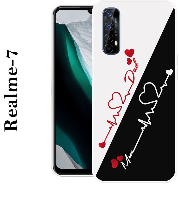 Sswastik Back Cover for Realme 7  (Black, White, Grip Case, Silicon)