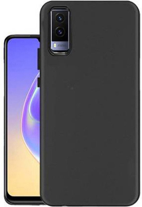 FONECASE Back Cover for Vivo V21e  (Black, Flexible, Pack of: 1)