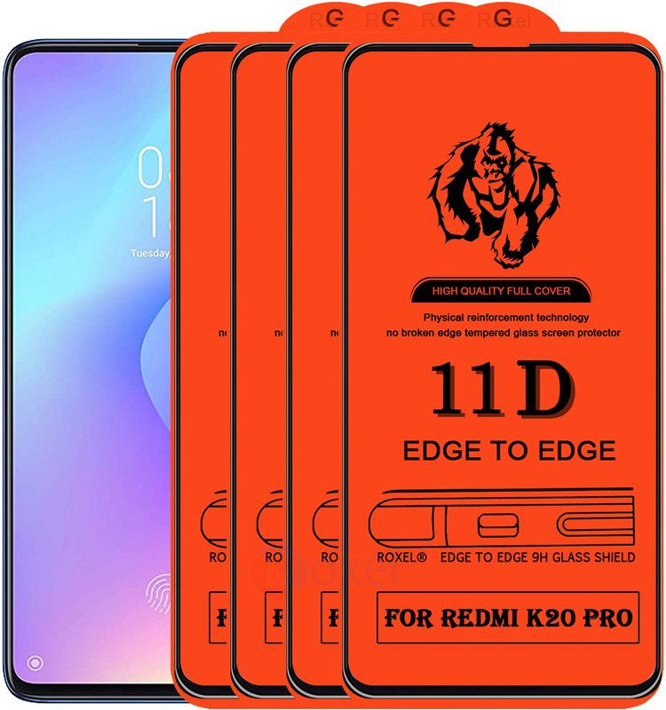 Roxel Edge To Edge Tempered Glass for Mi K20 Pro  (Pack of 4)