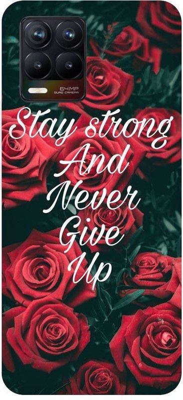 URCHIN Back Cover for Realme 8 Never give up, motivation, Quotes, Inspiritaional  (Multicolor, Shock Proof, Pack of: 1)
