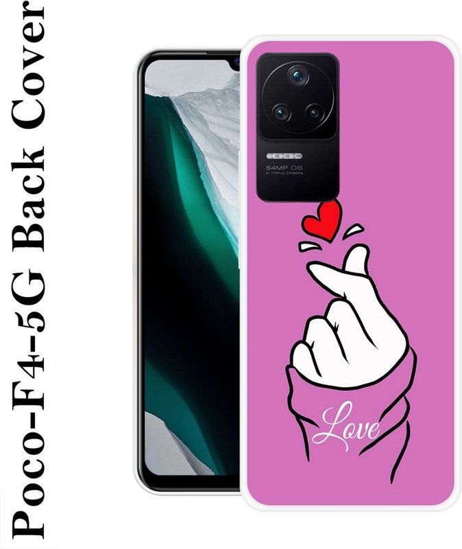 redfly Back Cover for Poco F4 5G  (Pink, White, Grip Case, Silicon, Pack of: 1)
