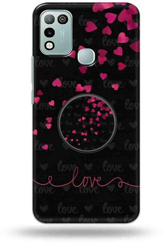 NDCOM Back Cover for Infinix Hot 10 Play  (Black, Pink, Cases with Holder, Pack of: 2)