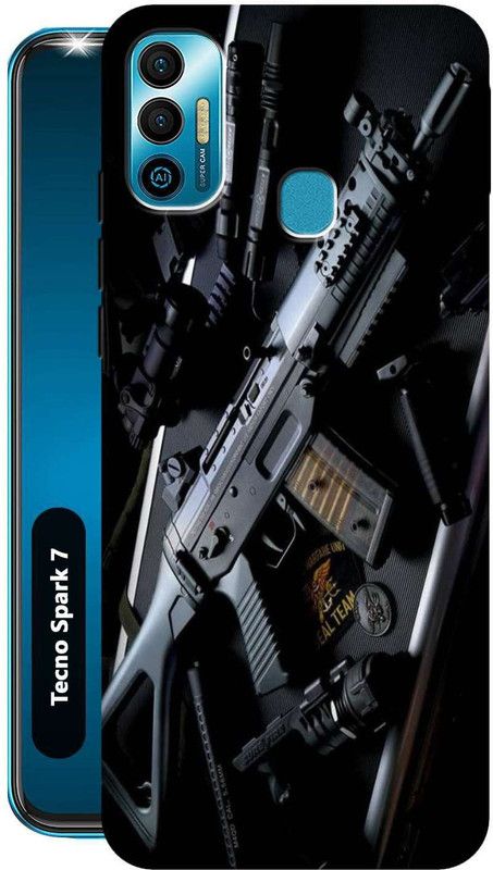 Rstyle Back Cover for Tecno Spark 7  (Grey, Black, Silicon, Pack of: 1)