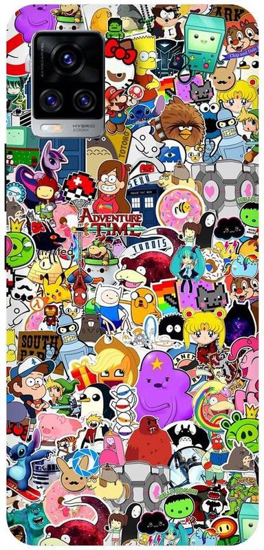 URCHIN Back Cover for Vivo V20 Pro Cartoon, minecraft, puzzle, cute, funny, tranding, abstract  (Multicolor, Shock Proof, Pack of: 1)