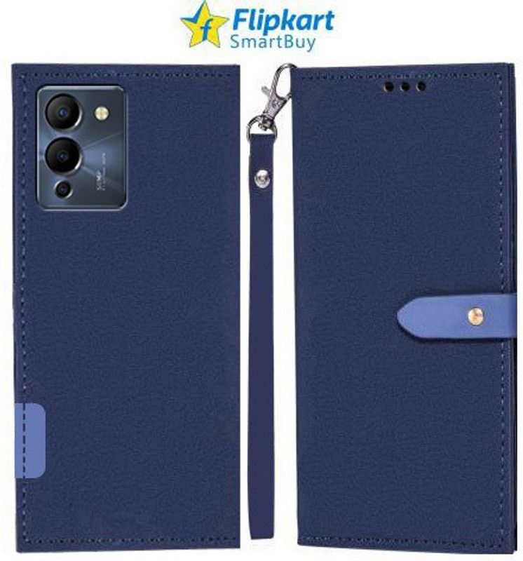 Flipkart SmartBuy Flip Cover for Infinix Note 12 Turbo  (Blue, Cases with Holder, Pack of: 1)
