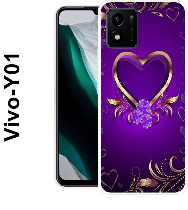 REALKING Back Cover for Vivo Y15s, Vivo Y15c, Vivo Y01  (Purple, Gold, Grip Case, Silicon)