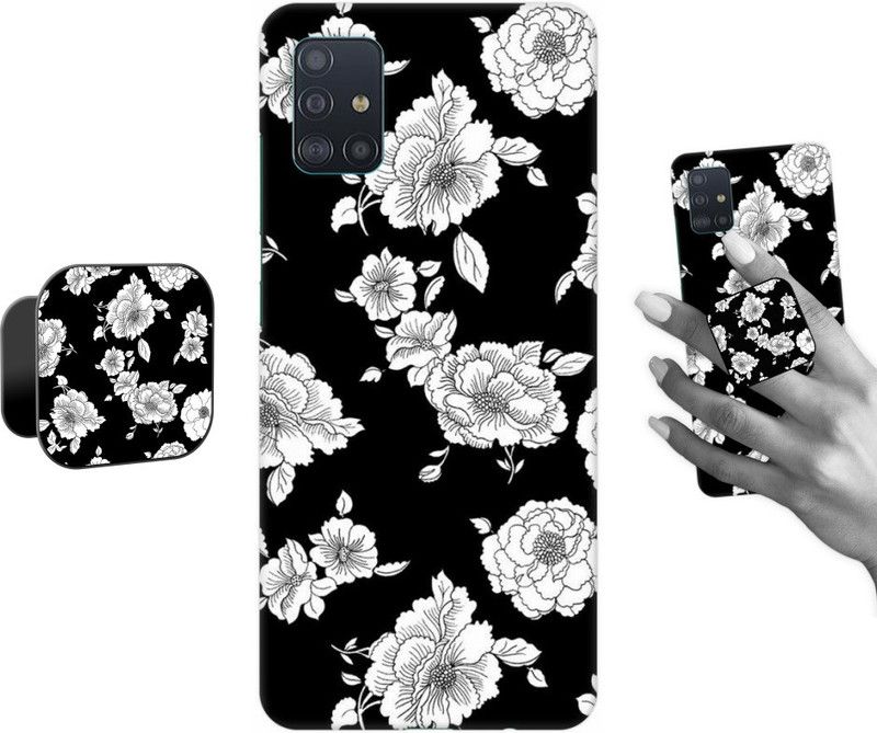 COBIERTAS Back Cover for Samsung Galaxy A71  (Black, White, Cases with Holder, Pack of: 2)