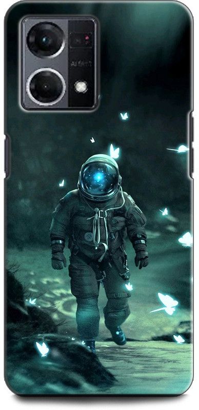INDICRAFT Back Cover for OPPO F21 Pro, CPH2363 ASTRONAUT, SPACE, SPACESUIT, BUTTERFLY, GLITTER, STARS  (Multicolor, Shock Proof, Pack of: 1)