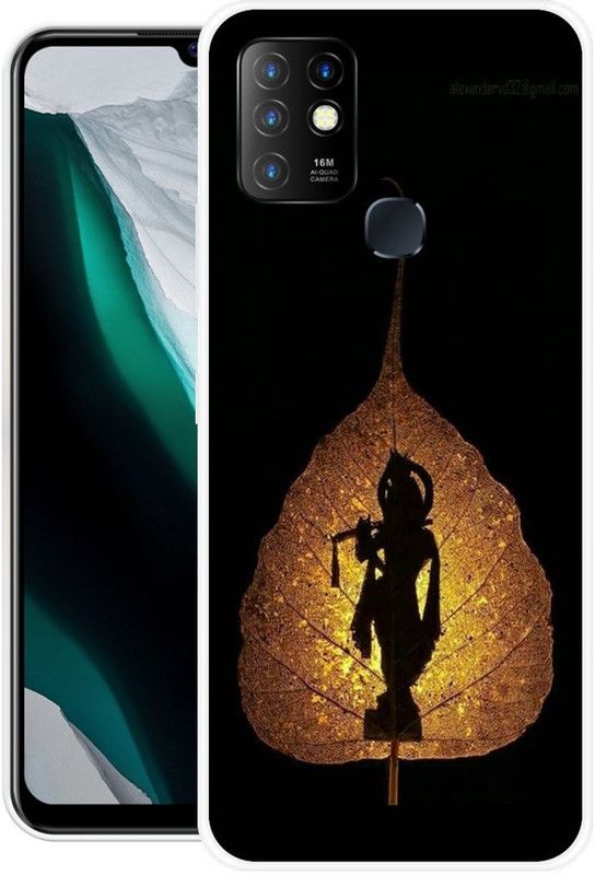 Krtagy Back Cover for Infinix Hot 10  (Black, Gold, Dual Protection, Silicon, Pack of: 1)