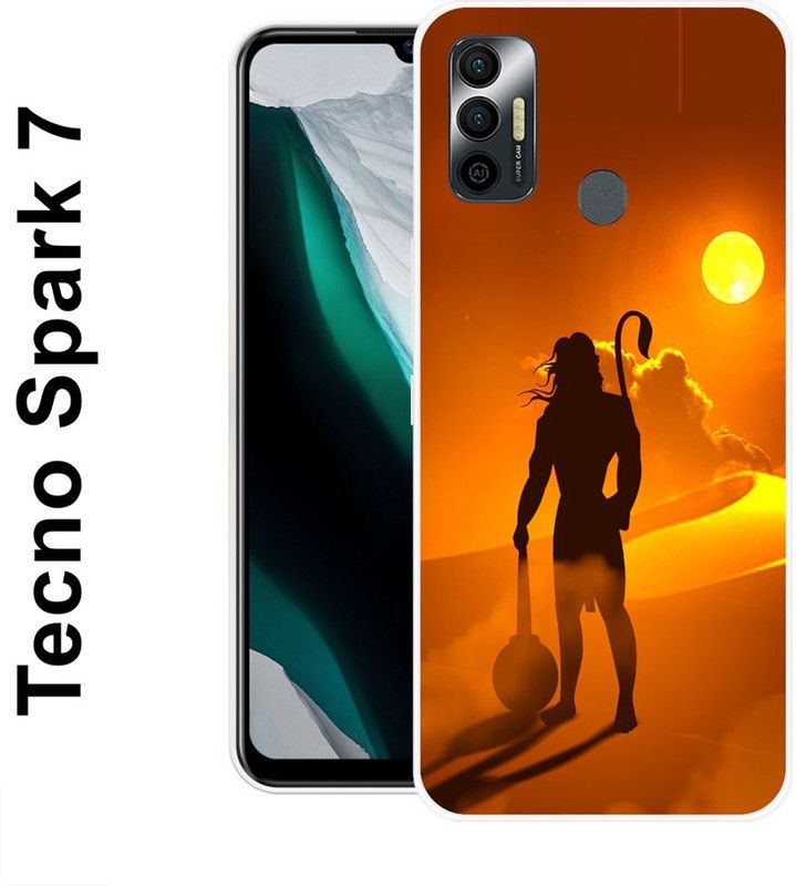 KLC Back Cover for Tecno Spark 7  (Orange, Grip Case, Silicon)