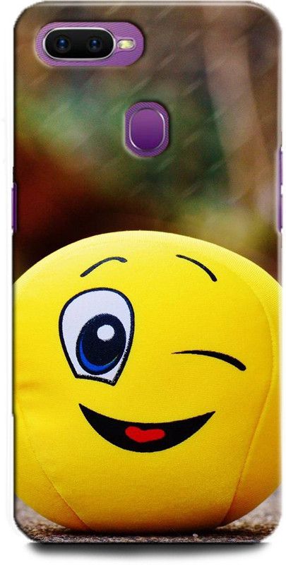 INDICRAFT Back Cover for OPPO A7, CPH1901 EMOJI, HIPSTER, BEARD, YELLOW, SMILEY, CUTE, HAPPY  (Multicolor, Hard Case, Pack of: 1)