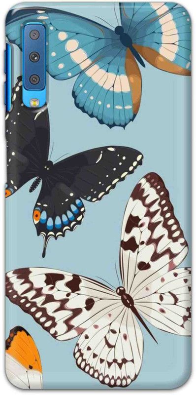 NDCOM Back Cover for Samsung Galaxy A7 2018 Butterflys Printed  (Multicolor, Hard Case, Pack of: 1)