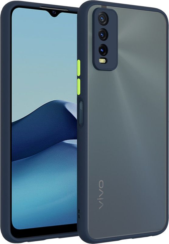Obstinate Back Cover for Vivo Y20s, CAMERA PROTECTION CASE, SMOKE CASE  (Blue, Hard Case, Pack of: 1)