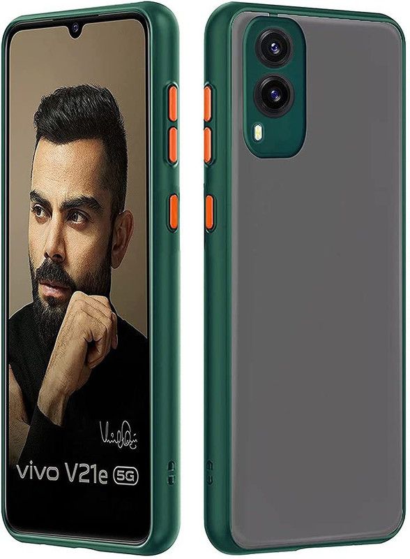 FIVE-O Back Cover for Vivo V21e  (Green, Camera Bump Protector, Pack of: 1)