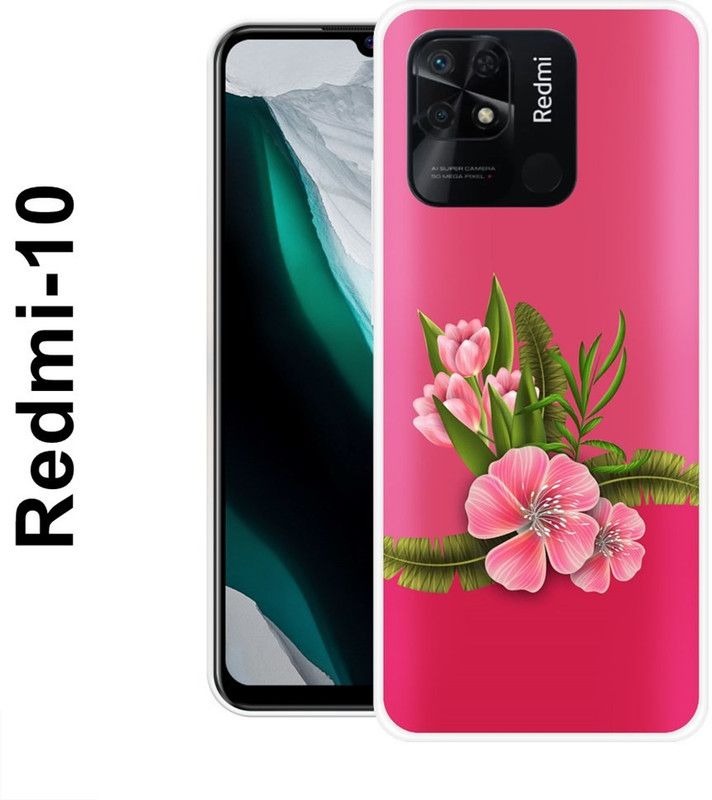 Sswastik Back Cover for Redmi 10  (Pink, Green, Grip Case, Silicon)