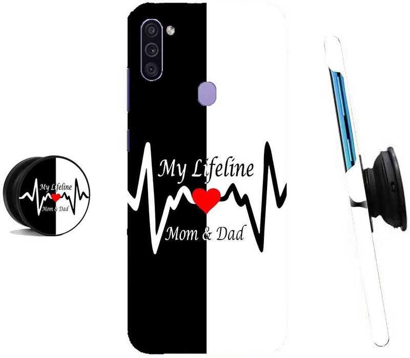 SPBR Back Cover for Samsung Galaxy M11  (Black, White, Cases with Holder)