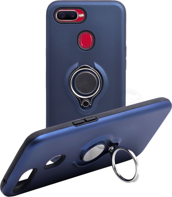 VAKIBO Back Cover for OPPO F9 Pro, Oppo F9, Realme 2 Pro, Realme U1, Ring Stand Back Cover  (Blue, Black, Rugged Armor, Pack of: 1)