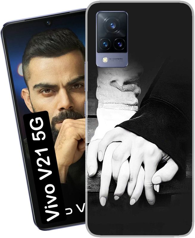 kudia Back Cover for Vivo V21 5G  (Black, Grey, Dual Protection, Silicon, Pack of: 1)