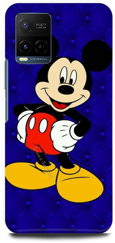 JUGGA Back Cover for Vivo Y21A, V2149, MICKEY, MOUSE, MINNIE, MOUSE, DOLL, TEDDY, LOVE  (Blue, Hard Case, Pack of: 1)