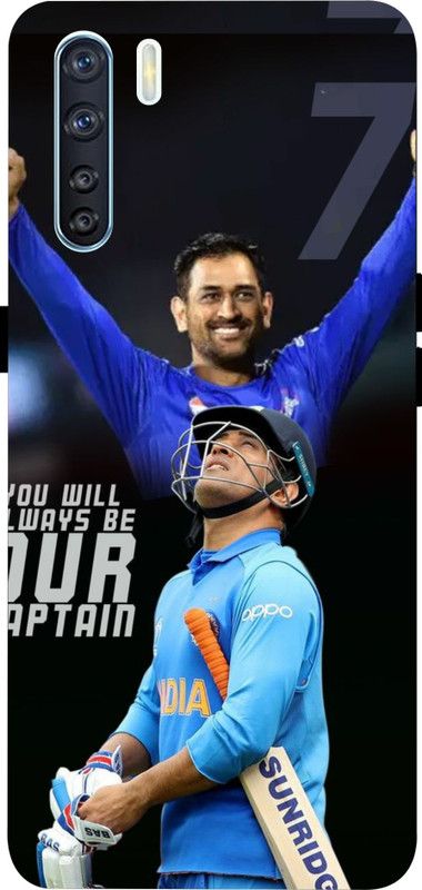 LIKELOOK Back Cover for Oppo F15, ( Dhoni, Cricket Team )  (Multicolor, Shock Proof, Pack of: 1)