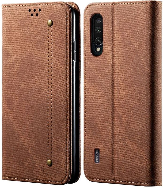 Bepak Wallet Case Cover for Mi A3  (Brown, Magnetic Case, Pack of: 1)