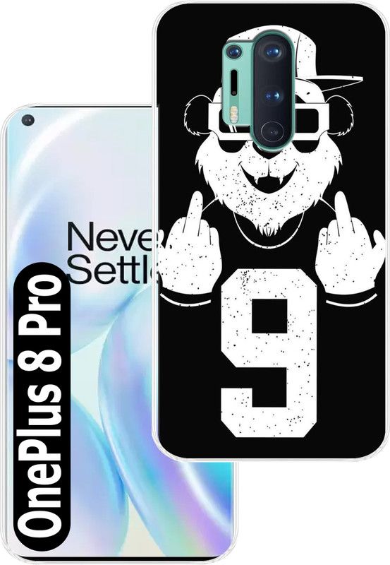 Goldista Back Cover for One Plus 8 Pro  (Black, White, Flexible, Silicon, Pack of: 1)
