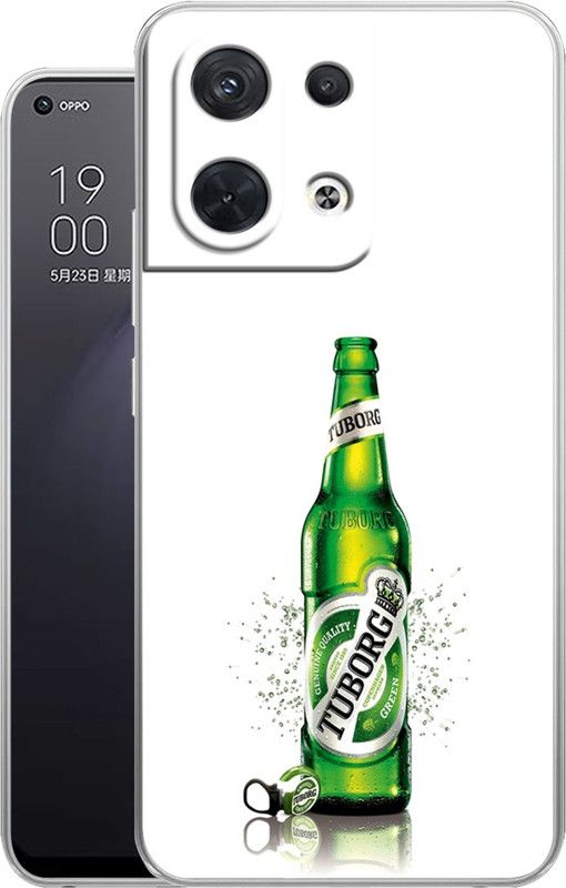 Selfless Back Cover for Oppo Reno 8  (Green, White, Silicon, Pack of: 1)