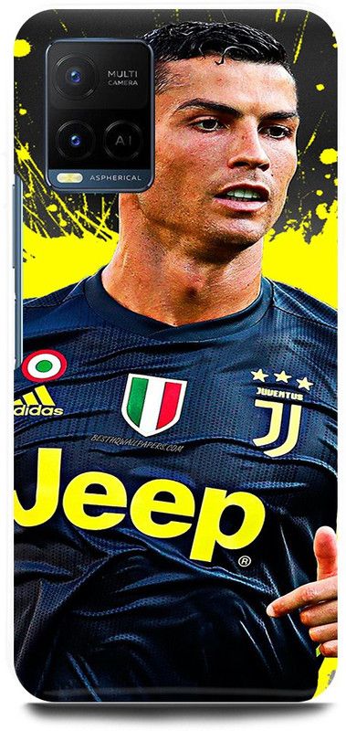 play fast Back Cover for Vivo Y33s, V2109 CRISTIANO, RONALDO, FOOTBALL, PLAYER, JUVENTUS  (Yellow, Hard Case, Pack of: 1)