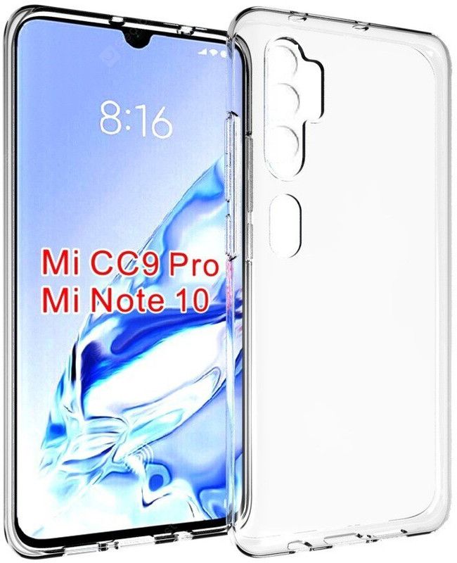 Bai and kaka Back Cover for Xiaomi CC9 Pro  (Transparent, Shock Proof, Silicon, Pack of: 1)