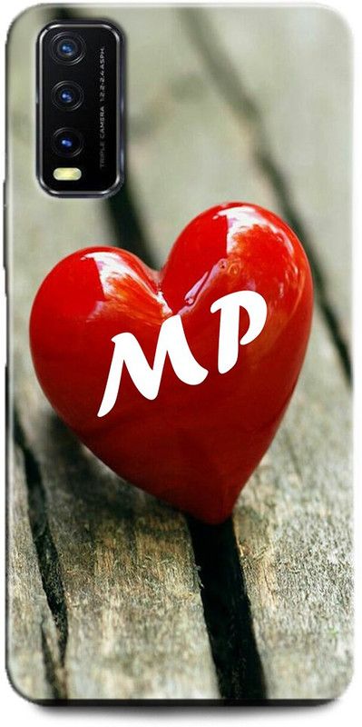INDICRAFT Back Cover for Vivo Y12G, V2068 M P, M LOVES P, NAME, LETTER, ALPHABET, MP LOVE, HART, BLUE  (Multicolor, Dual Protection, Pack of: 1)