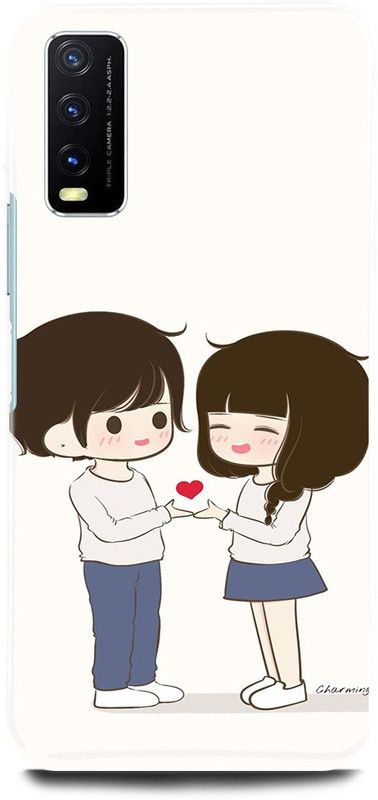 play fast Back Cover for Vivo Y20, V2029 CUTE, BOY, CUTE, GIRL, LOVE, COUPLE, HEART  (White, Hard Case, Pack of: 1)