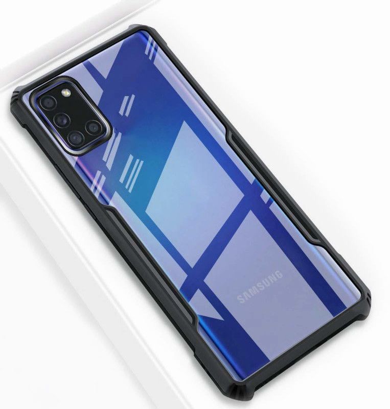 Micvir Back Cover for Samsung Galaxy A31  (Transparent, Black, Camera Bump Protector, Pack of: 1)