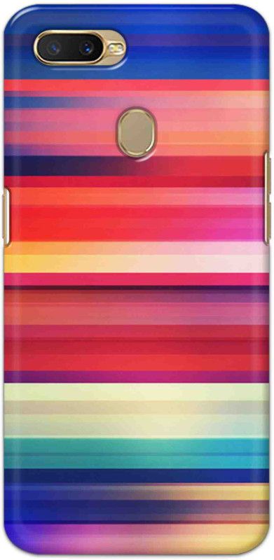 NDCOM Back Cover for OPPO A7 Colorful Stripes Printed  (Multicolor, Hard Case, Pack of: 1)