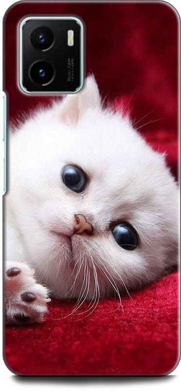 WallCraft Back Cover for Vivo Y15s, V2120 CAT, WHITE CAT, CUTE CATE, LITTILE CAT, BLUE EYES CAT  (Multicolor, Dual Protection, Pack of: 1)