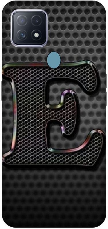 VS PRINT LINK Back Cover for OPPO A15 , CPH2185 ,E letter,E name E word , Printed Back Cover  (Black, Hard Case, Pack of: 1)
