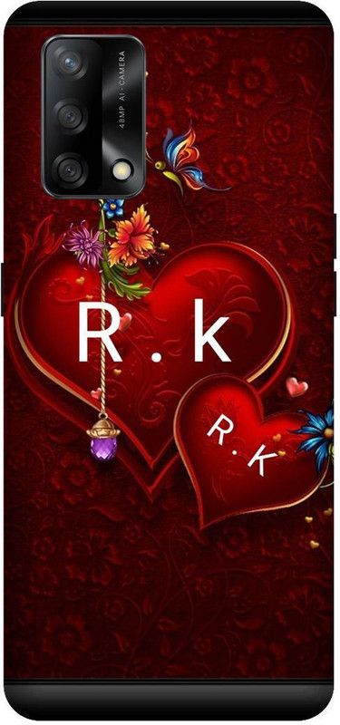 VS PRINT LINK Back Cover for OPPO F19s (4G) , CPH2223 , RK, R LOVES K, RK NAME, RK Love Printed  (Red, Hard Case, Pack of: 1)