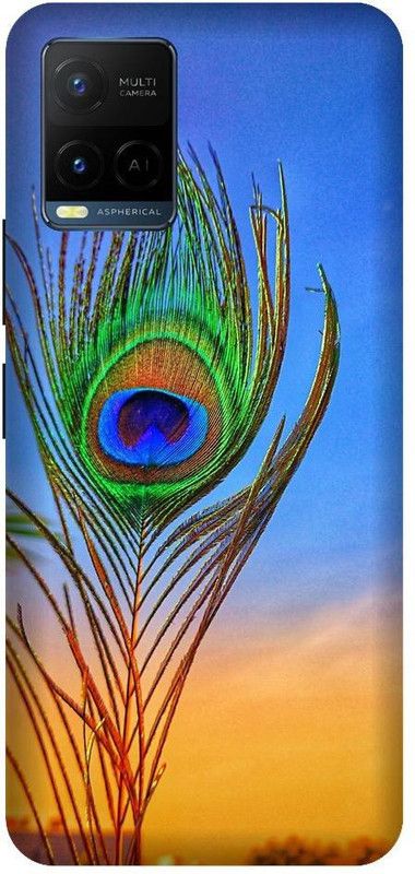 BYXIS Back Cover for Vivo Y21 Morpankh, Krishna Morpankh, Peacock Feather  (Multicolor, Shock Proof, Pack of: 1)