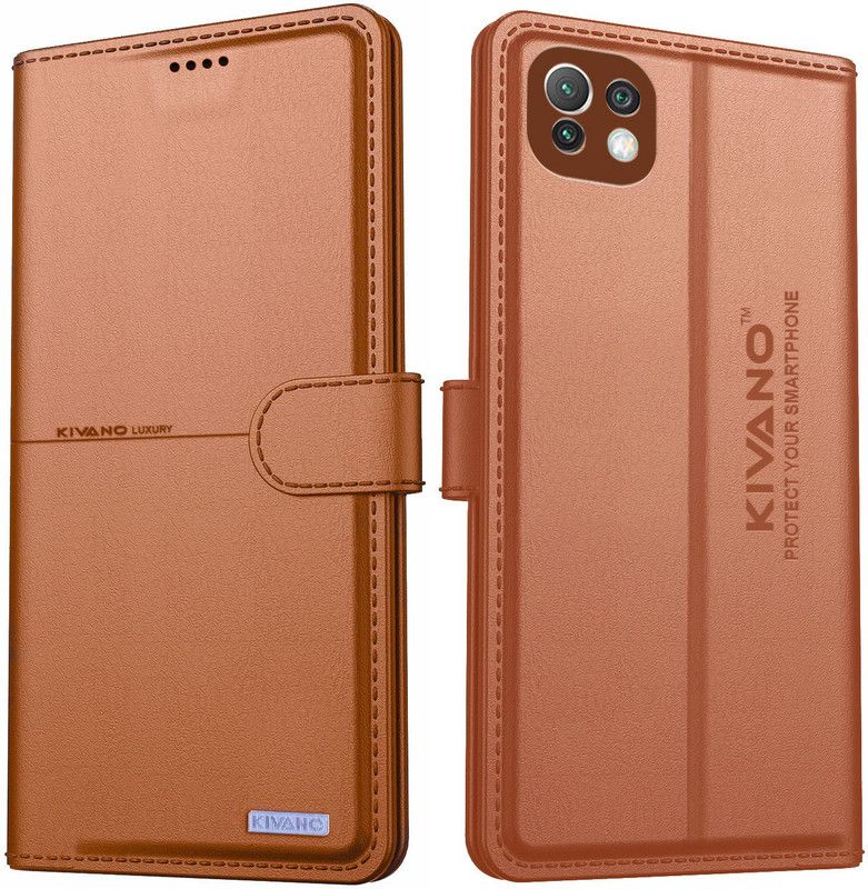 KIVANO Flip Cover for Xiaomi Redmi 11 Lite NE 5G / 11 Lite / 11 Lite 5G| Luxurious Design  (Maroon, Cases with Holder, Pack of: 1)