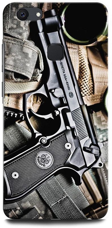 ORBIQE Back Cover for ViVO V7+ 1716 GUN, PISTOL, ARMY, WEAPON, REVOLVER, MILITARY  (Multicolor, Hard Case, Pack of: 1)