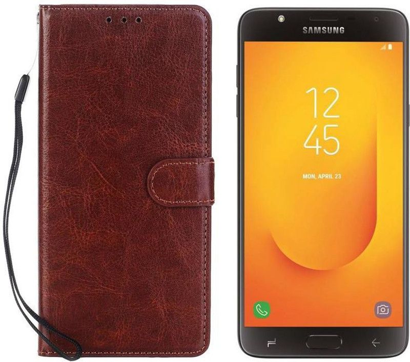 Dgeot Flip Cover for Samsung Galaxy J7 Duo (Black, 32 GB) (4 GB RAM)  (Brown, Dual Protection, Pack of: 1)