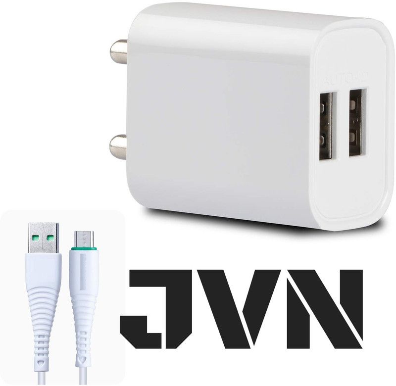 Wall Charger for Mobile Phones with Micro USB Cable 3.1 A Multiport Mobile Charger with Detachable Cable  (Multicolour)