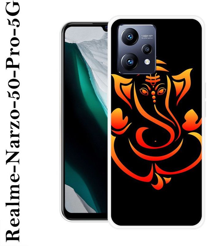 SIMAWAT Back Cover for Realme Narzo 50 Pro 5G  (Black, Orange, Silicon)
