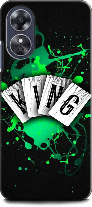 WallCraft Back Cover for OPPO A17, CPH2477 KING, CARD, SPLATTER, QUOTES, PAINT  (Multicolor, Dual Protection, Pack of: 1)