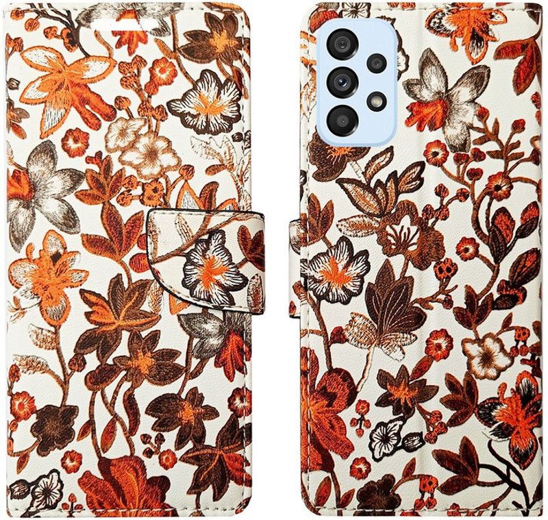 MyFlips Flip Cover for SAMSUNG A53 5G in Premium Quality Material  (Orange, Magnetic Case, Pack of: 1)