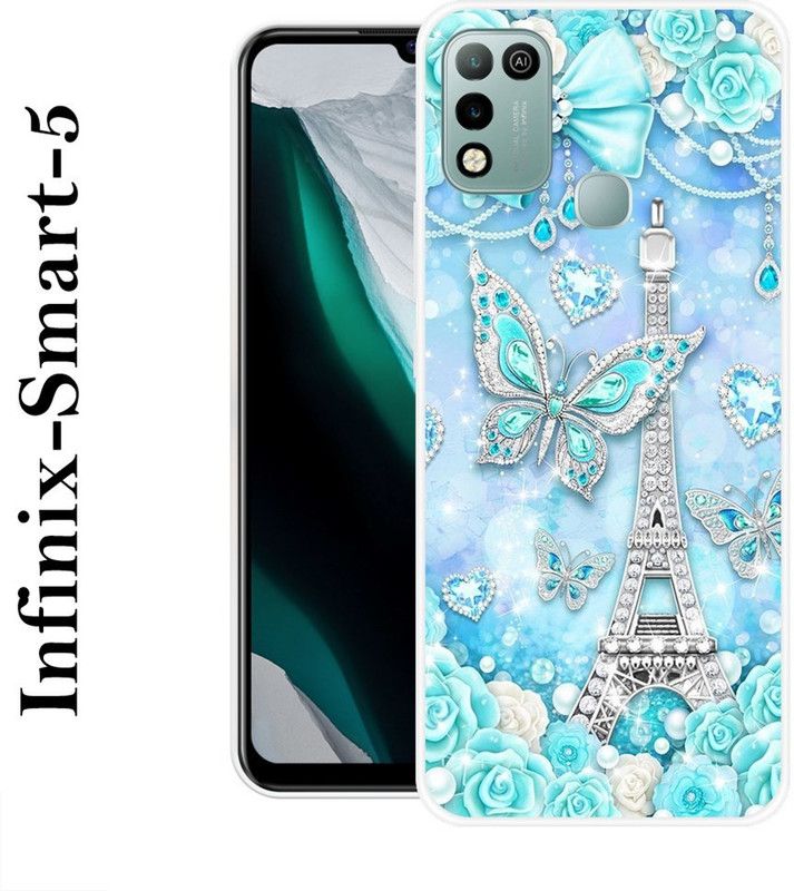 BAGRA Back Cover for Infinix Smart 5  (Blue, Silver, Silicon)