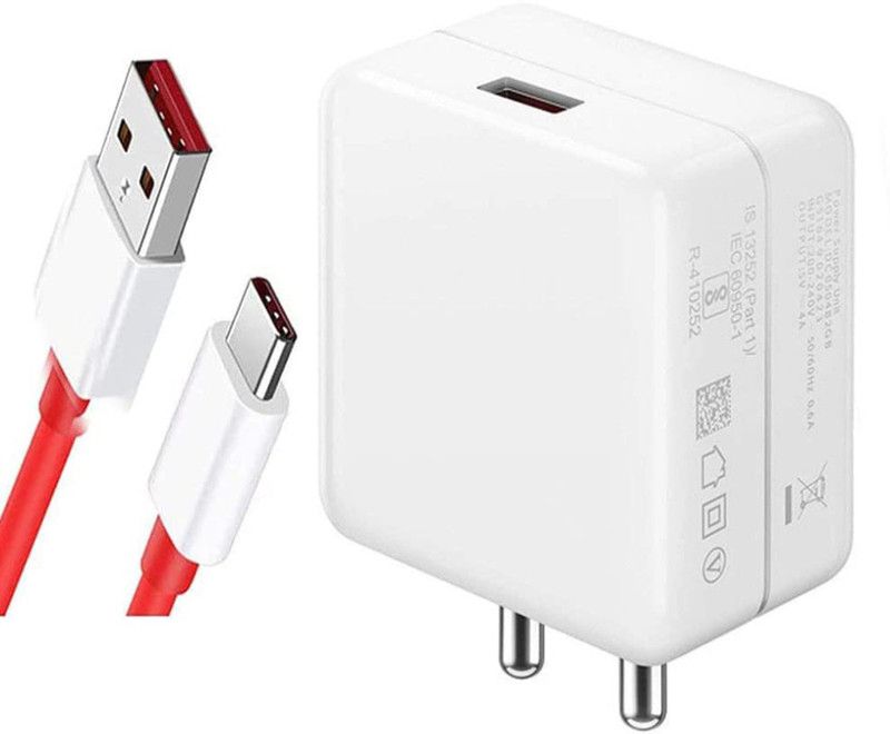 Shopjet 18 W Adaptive Charging 4.2 A Mobile Type-C Charger For Samsung Galaxy C5 Pro QC 3.0, Rapid, DASH RED, VOOC, AFC Charger with Detachable Cable  (White, Cable Included)
