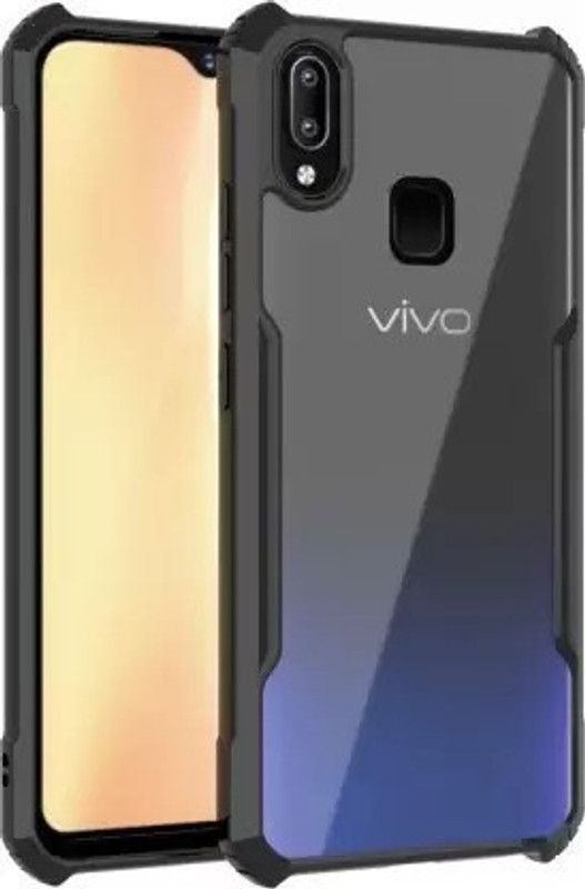Kglking Front & Back Case for Vivo Y95 (Transparent Hybrid Hard PC Back TPU Bumper Impact Resistant Case)  (Black, Transparent, Camera Bump Protector, Pack of: 1)